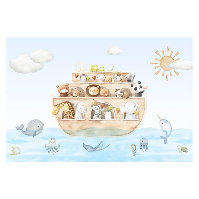 Wallpaper sea Cute baby animals on the ark