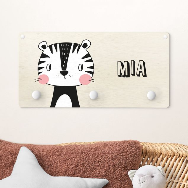 Nursery decoration Cute Tiger Cat With Customised Name