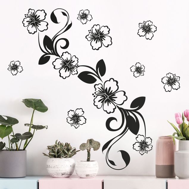 Wall stickers tendril No.CA10 Beautiful Hibiscus Set
