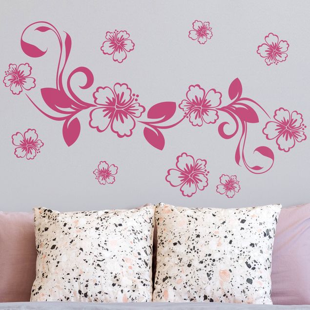 Wall art stickers No.CA10 Beautiful Hibiscus Set