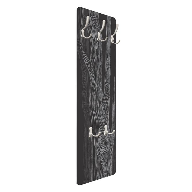 Grey wall coat rack No.MW20 Living Forest Anthracite Grey