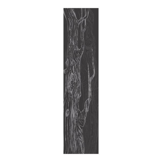 Sliding panel curtains landscape No.MW20 Living Forest Anthracite Grey