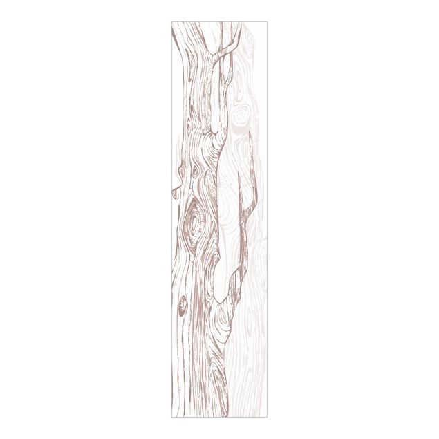 Sliding panel curtains landscape No.MW20 Living Forest White-Brown