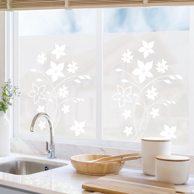 Frosted window film No.SF961 Magnificent Flowers II