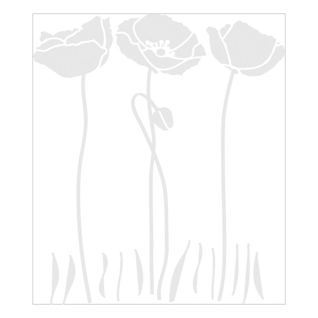 Flower stickers for glass No.UL82 three poppies