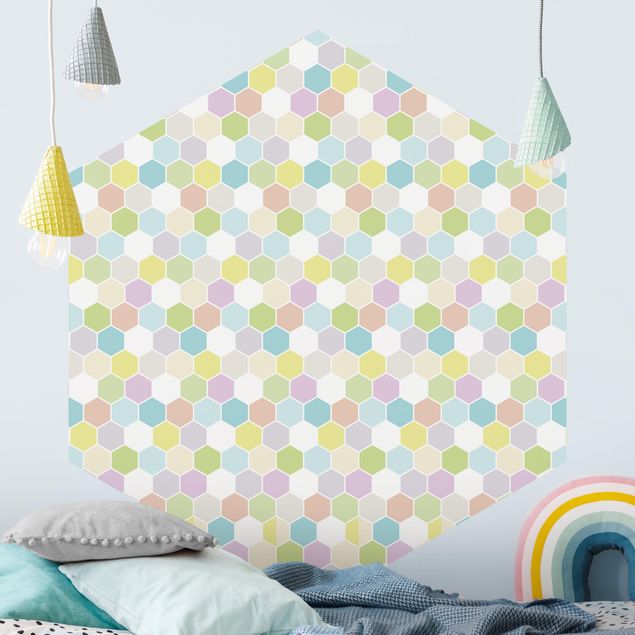 Nursery decoration No.YK52 Hexagon Pastel