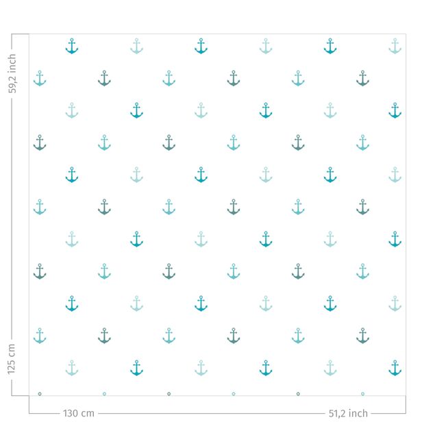 contemporary curtains No.YK62 Anchor Turquoise