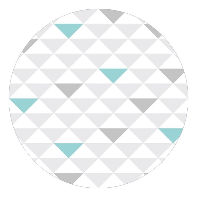 Wallpapers patterns No.YK64 Triangles Grey White Turquoise