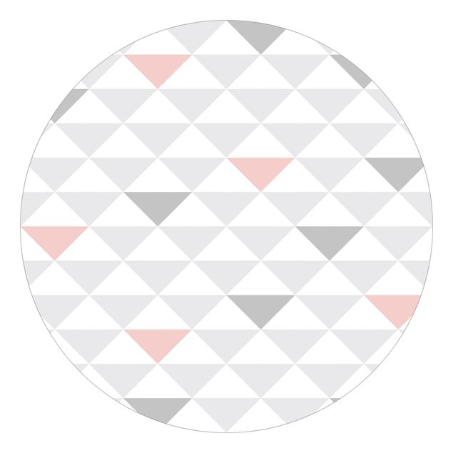 Wallpapers patterns No.YK65 Triangles Grey White Pink
