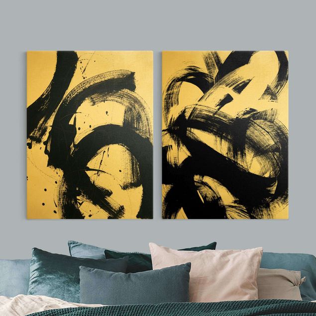 Black and white wall art Moving Onyx Duo