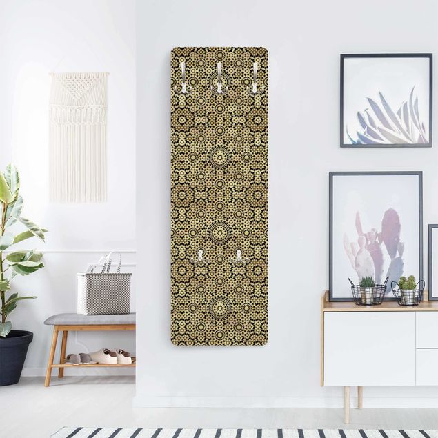 Wall mounted coat rack Oriental Pattern With Golden Stars