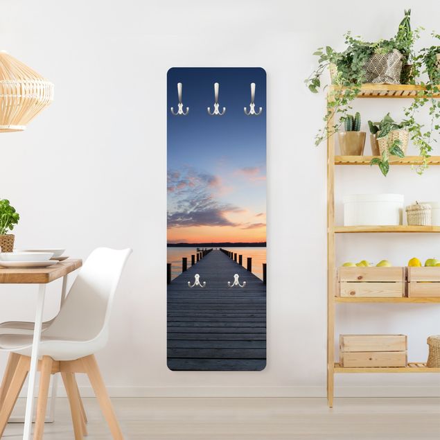 Wall mounted coat rack blue Place Of Silence