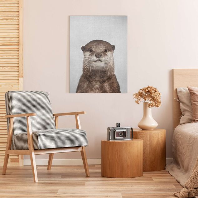 Black and white canvas art Otter Oswald