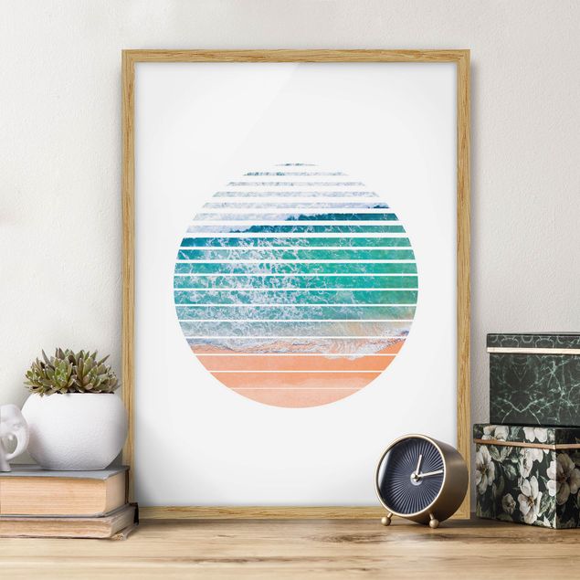 Framed beach prints Ocean In A Circle
