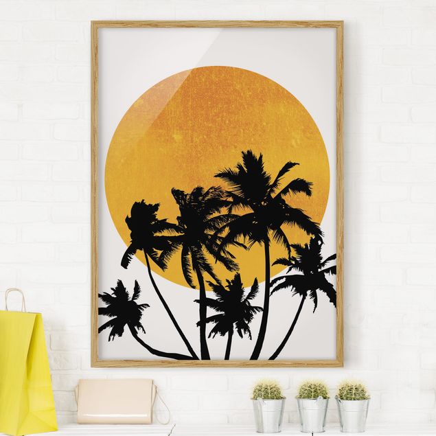 Kitchen Palm Trees In Front Of Golden Sun