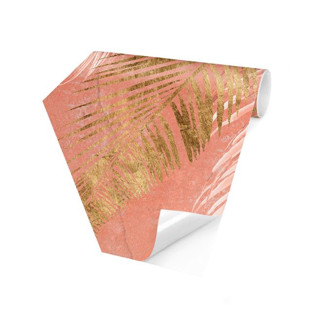Wallpapers pink Palm Fronds In Pink And Gold I