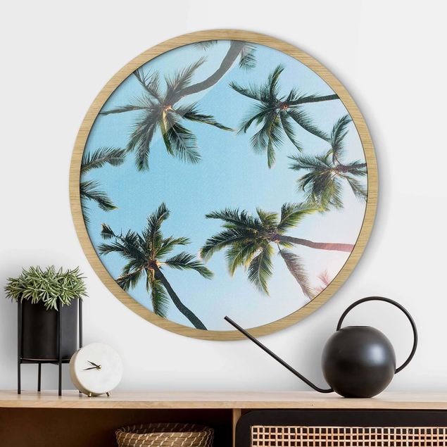 Framed beach prints Gigantic Palm Trees In The Sky