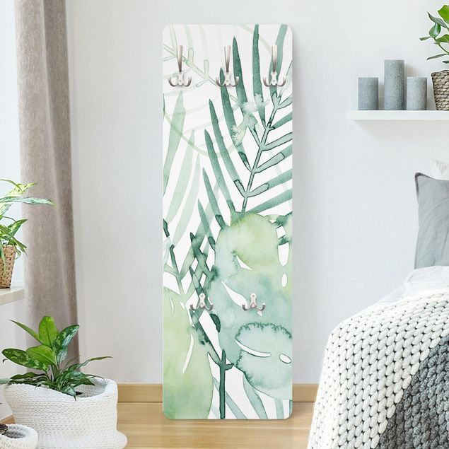 Wall mounted coat rack flower Palm Fronds In Watercolour I