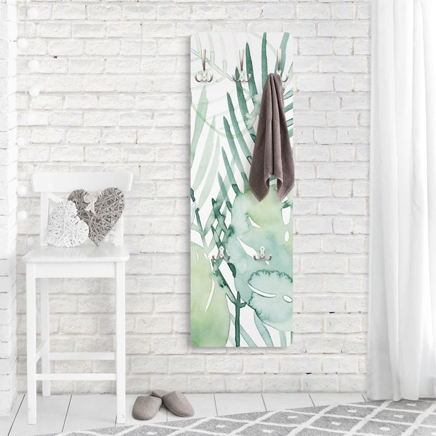 Green coat rack Palm Fronds In Watercolour I