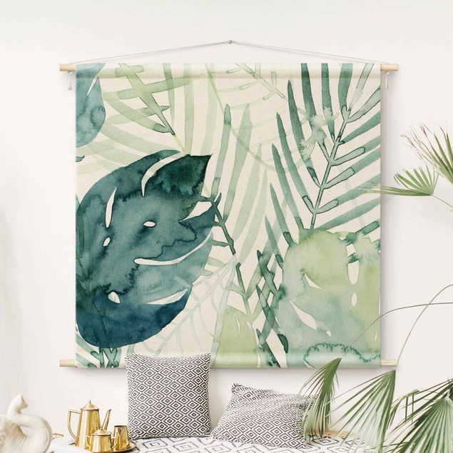 extra large wall tapestry Palm Fronds In Watercolour I