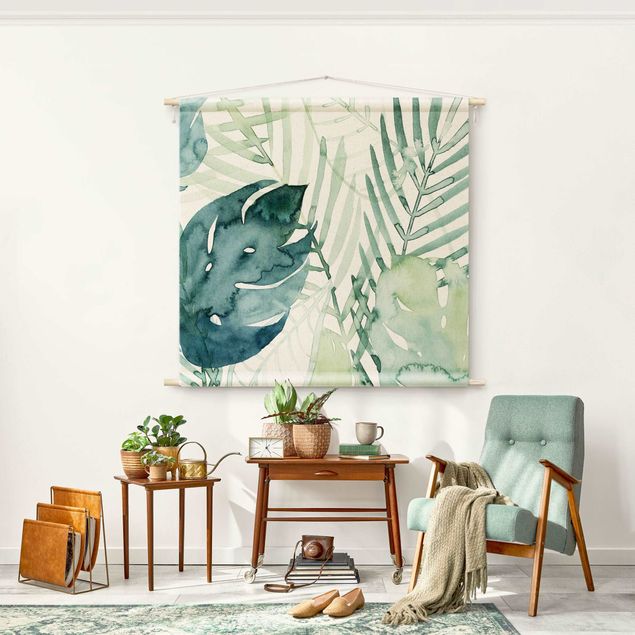 modern tapestry wall hanging Palm Fronds In Watercolour I