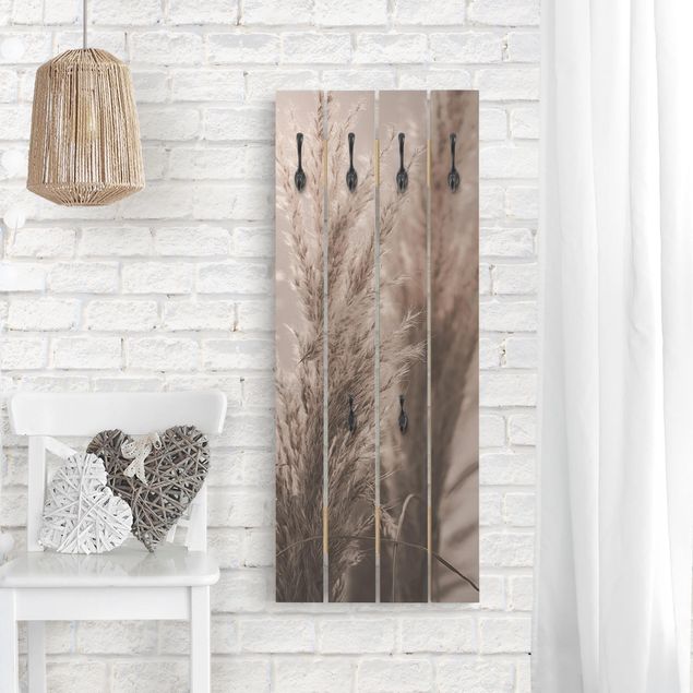 Wall mounted coat rack flower Pampas Grass In Late Fall