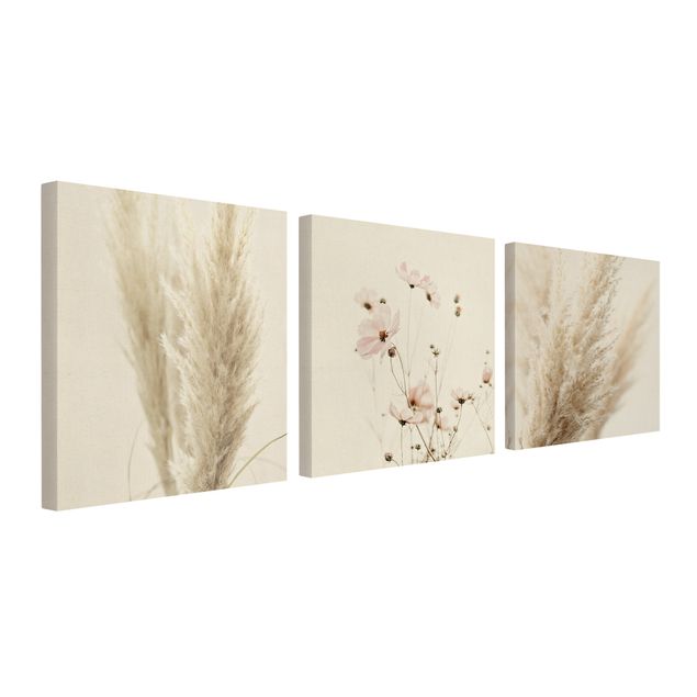 Prints Pampas Grass And Cosmea