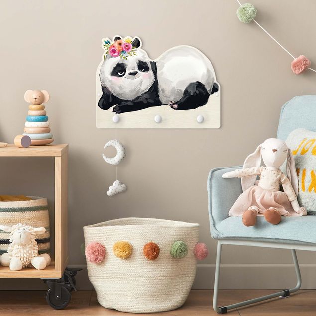 Wall mounted coat rack animals Panda Brian
