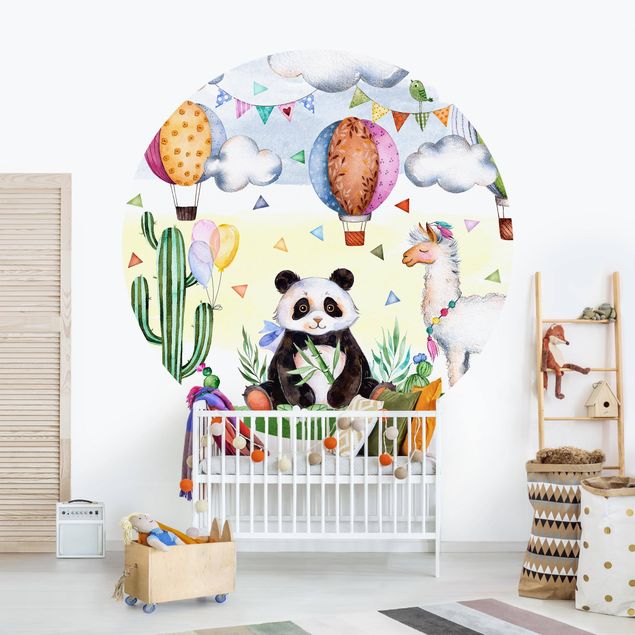Wallpapers animals Panda And Lama Watercolour