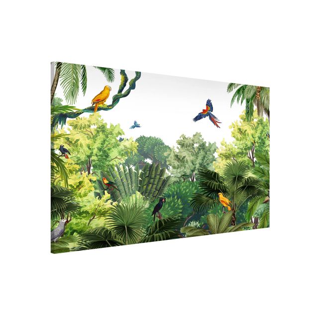 Kids room decor Parrot parade in the jungle
