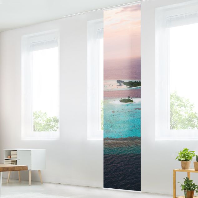 Sliding panel curtains landscape Paradise In Mid Ocean