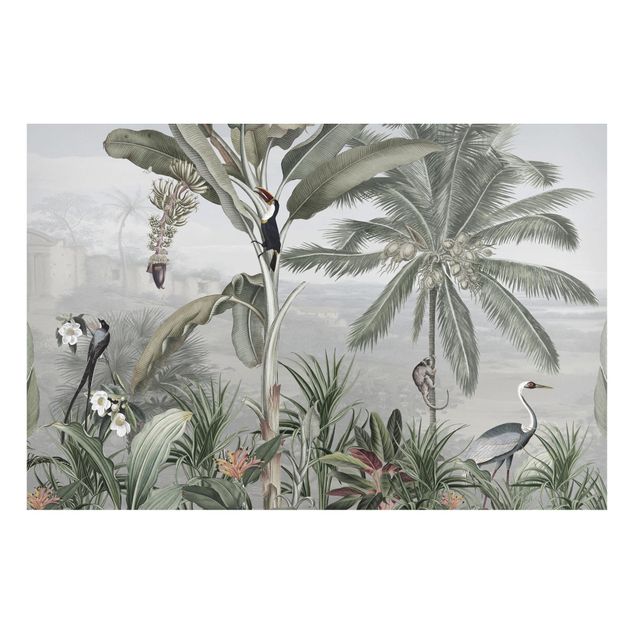 Prints landscape Birds of paradise in the jungle panorama
