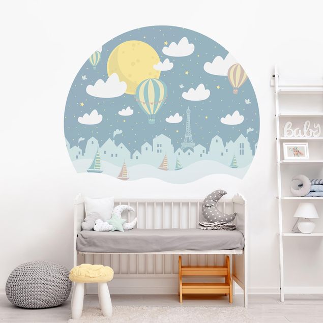 Nursery decoration Paris With Stars And Hot Air Balloon