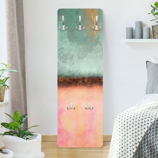 Wall mounted coat rack patterns Pastel Summer With Gold