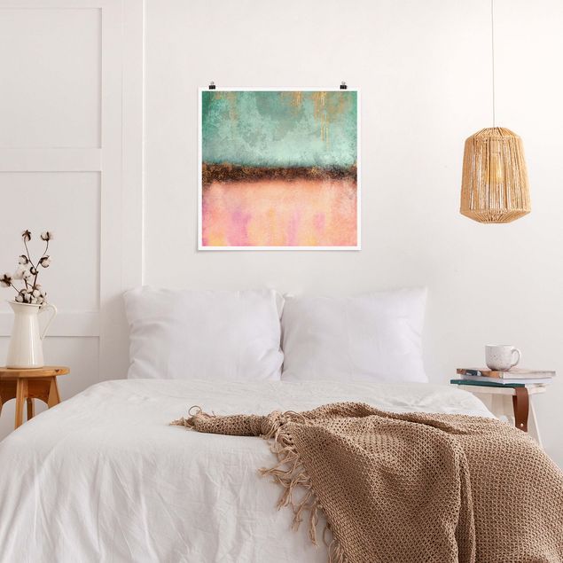 Art prints Pastel Summer With Gold