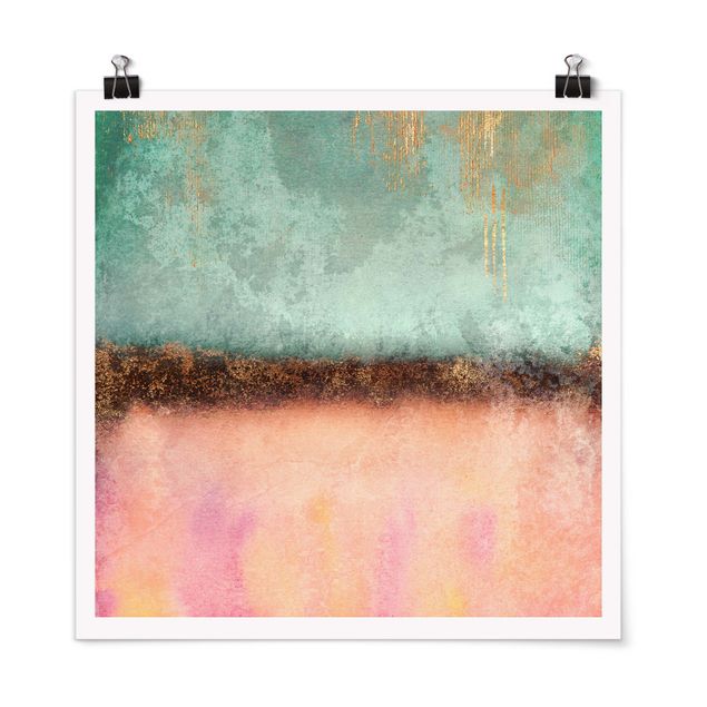 Prints abstract Pastel Summer With Gold