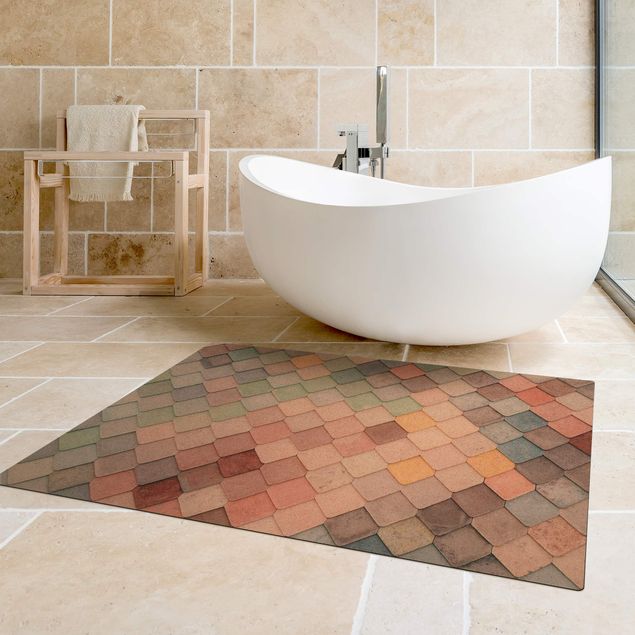 contemporary rugs Pastel Coloured Stone Scales Of Fish