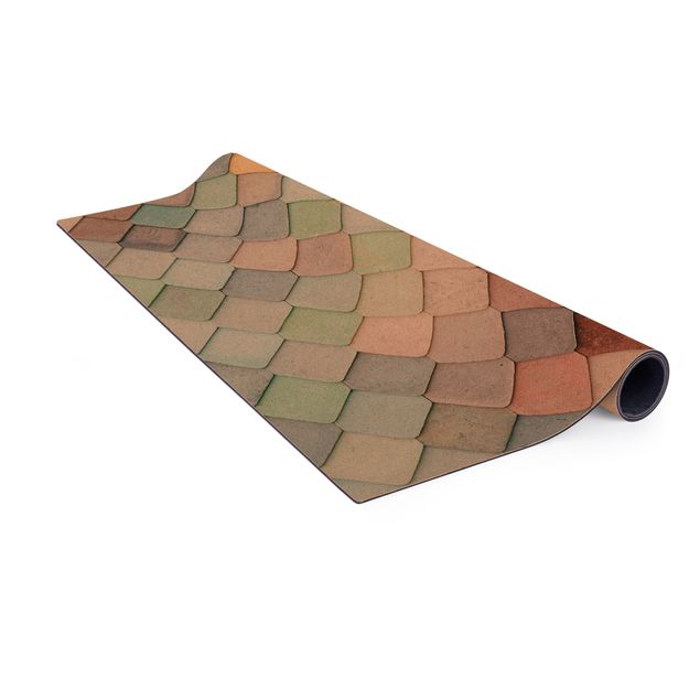 large multi coloured rugs Pastel Coloured Stone Scales Of Fish