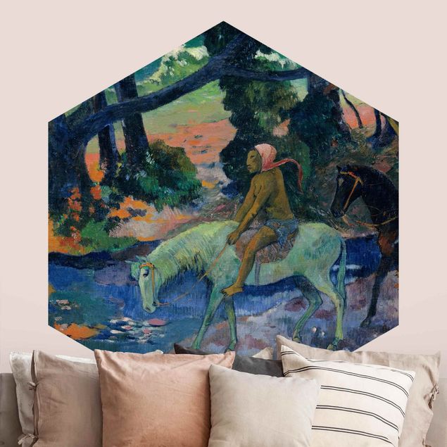 Paintings of impressionism Paul Gauguin - Flight