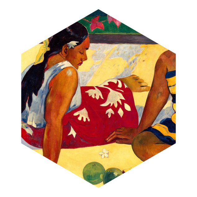 Red aesthetic wallpaper Paul Gauguin - Tahitian Women