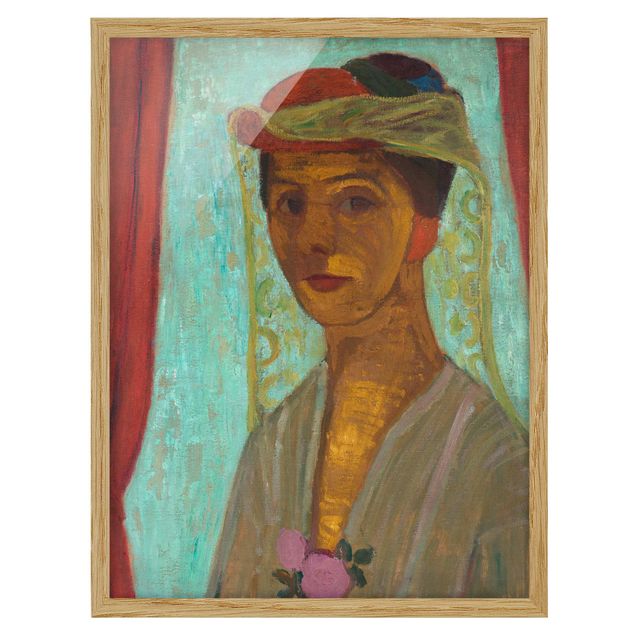 Art prints Paula Modersohn-Becker - Self-Portrait with a Hat and Veil