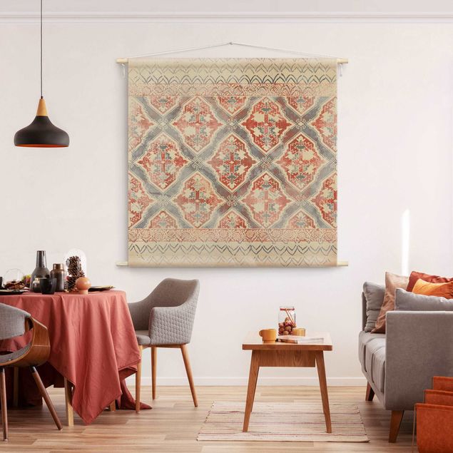 vintage tapestry wall hanging Persian Vintage Pattern In Indigo II