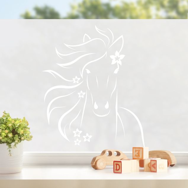 Nursery decoration Horse With Flowers