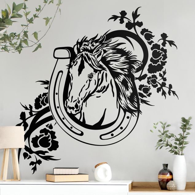 Wall decal Horse with horseshoe