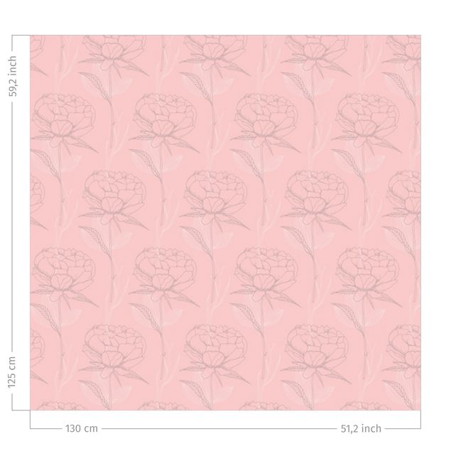 modern curtains for living room Peony Pattern - Pale Pink
