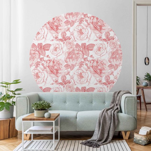 Rose flower wallpaper Peony Pattern Pink