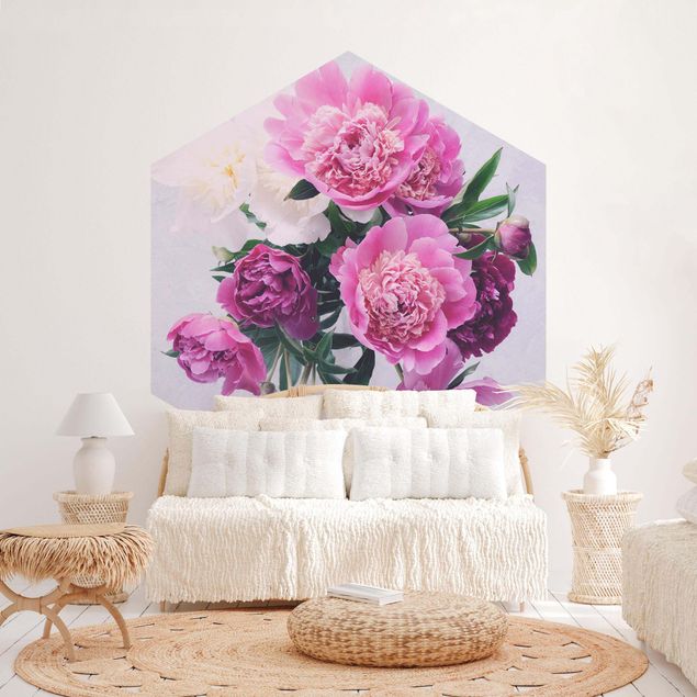 Wallpapers flower Peonies Shabby Pink White