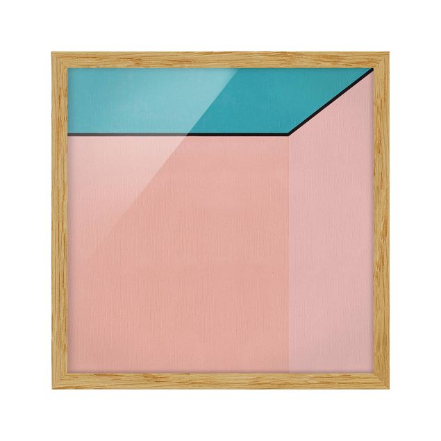 Framed abstract wall art Peach Coloured Thickness