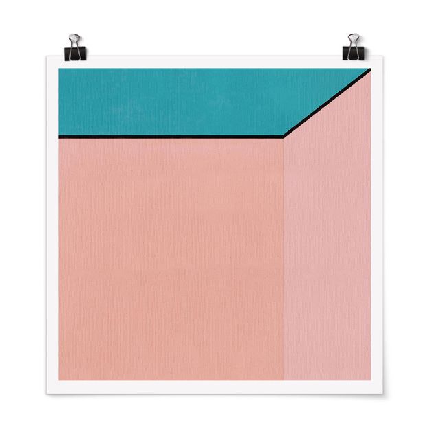 Abstract poster prints Peach Coloured Thickness