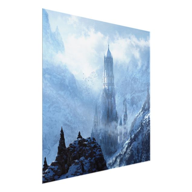 Prints modern Fantasy Castle In Snowy Landscape